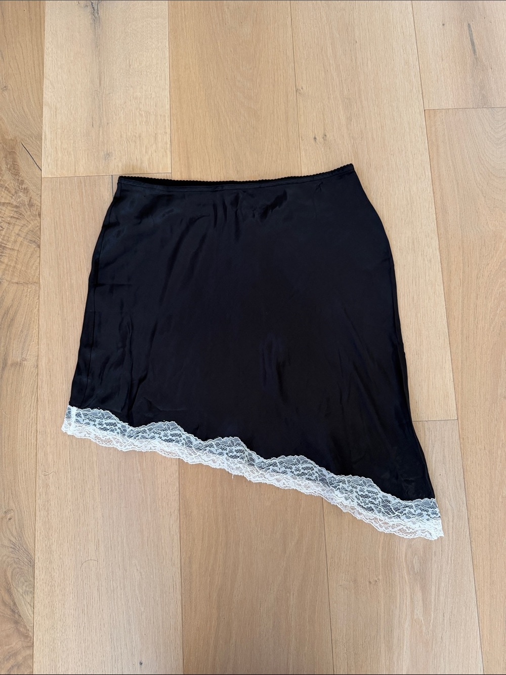 Anthropologie Asymmetric Lace Mini Skirt